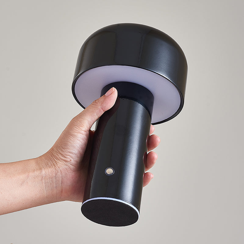 Bell Mushroom Cordless LED Table Lamp Black