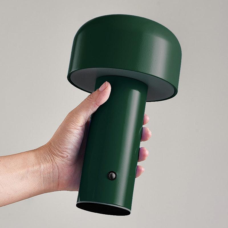 Bell Mushroom Cordless LED Table Lamp Evergreen