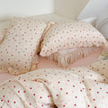 Pink Heart Duvet Cover Set – Ruffled Cotton Muslin