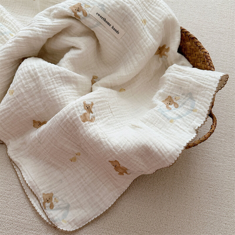 Teddy’s Bubble Bath Muslin Toddler Blanket & Pillow Set
