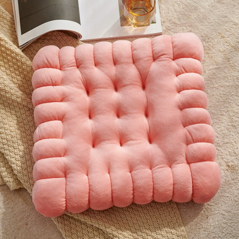 Biscuit Puff Comfort Cushion Square Blush