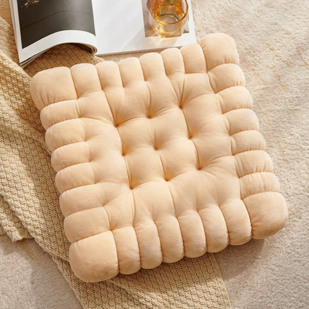 Biscuit Puff Comfort Cushion Square Toffee