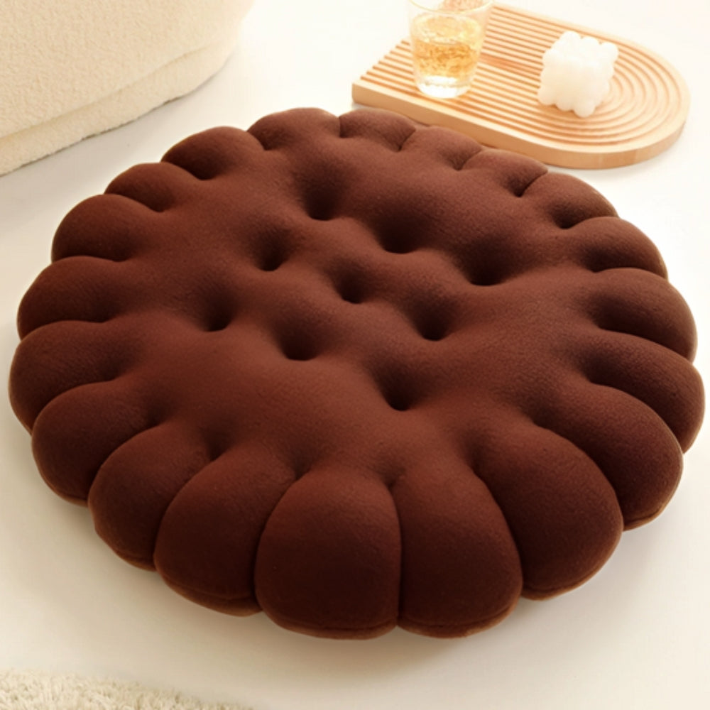 Biscuit Puff Comfort Cushion Round Cocoa