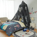 Black Galaxy Kids Bed Canopy — Moon & Stars Design