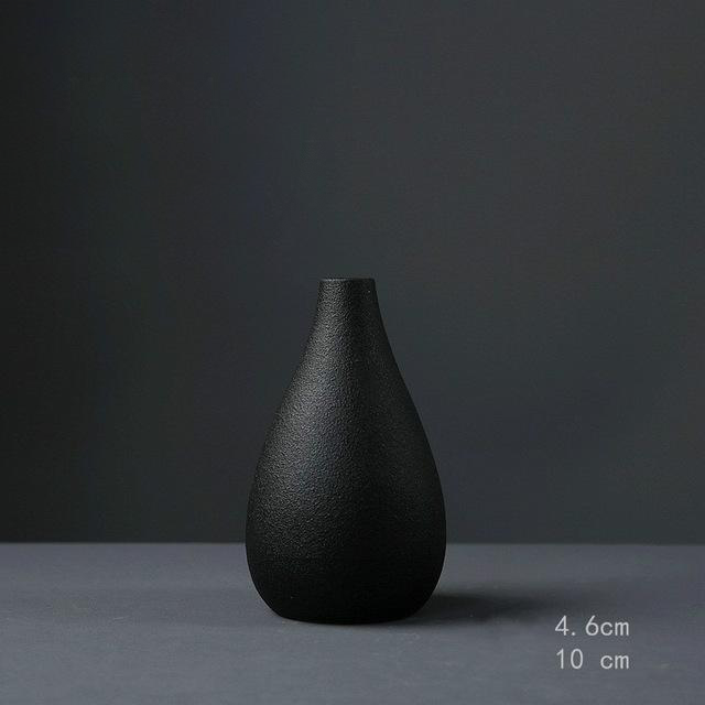 Black as Night Textured Ceramic Vases Kolum