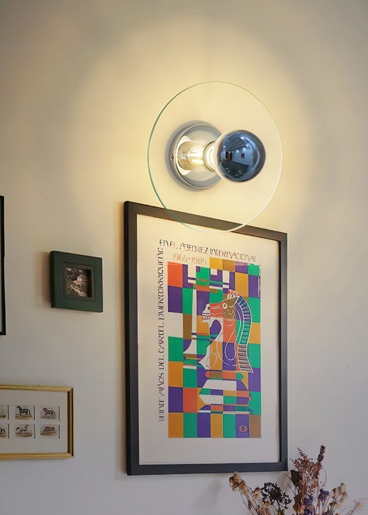 Blaze French Chrome Glass Wall LED Light