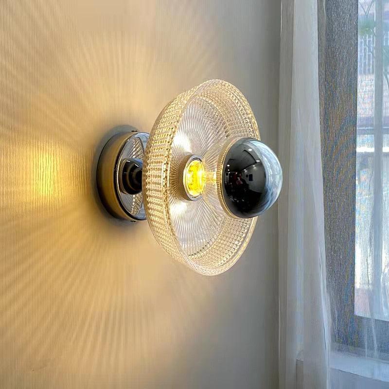 Blaze French Chrome Glass Wall LED Light Textured