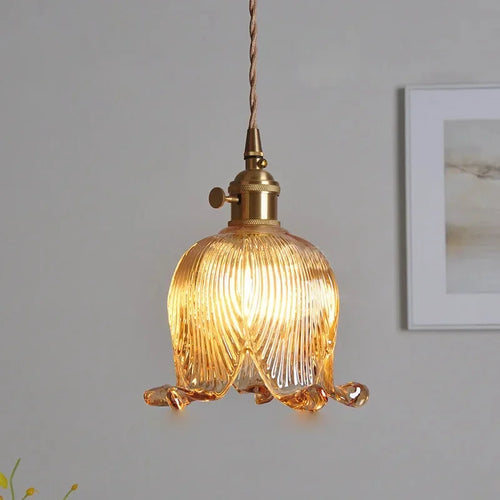Bloom Glow Glass Pendant Lamp Orange