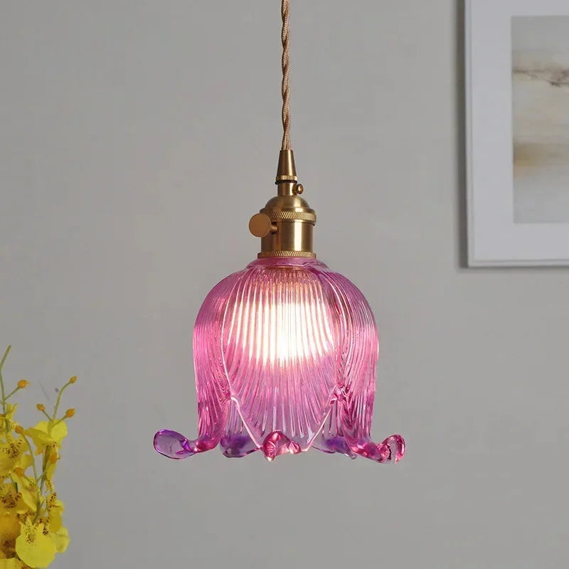 Bloom Glow Glass Pendant Lamp Purple