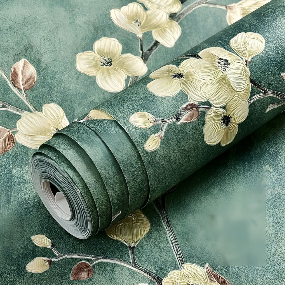 Blossom Peel & Stick Adhesive Wallpaper Emerald Bloom