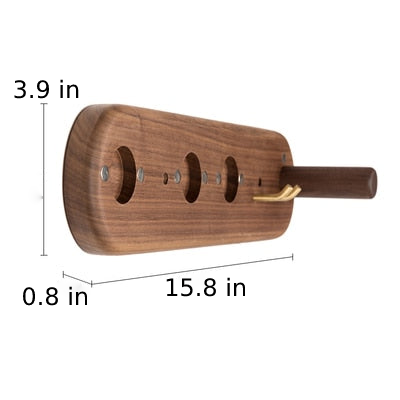 Blow-Out Station Walnut Organizer Rack 3 Hook and Magnet Station