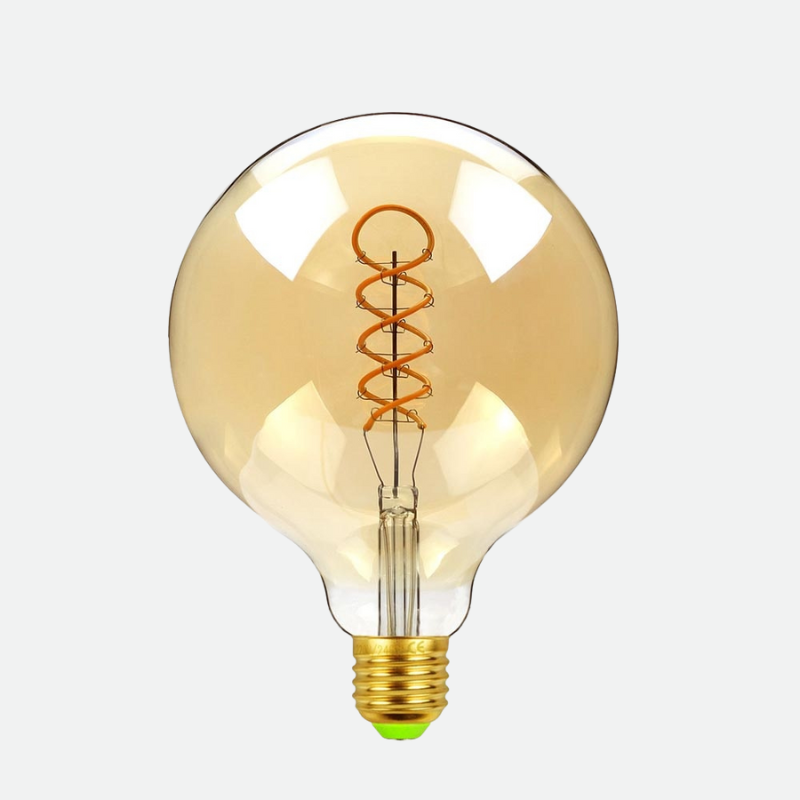 Blown Glass Dimmable LED Edison Filament Light Bulbs G125 Spiral