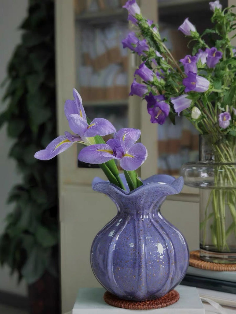 Blown Glass Ruffle Vase