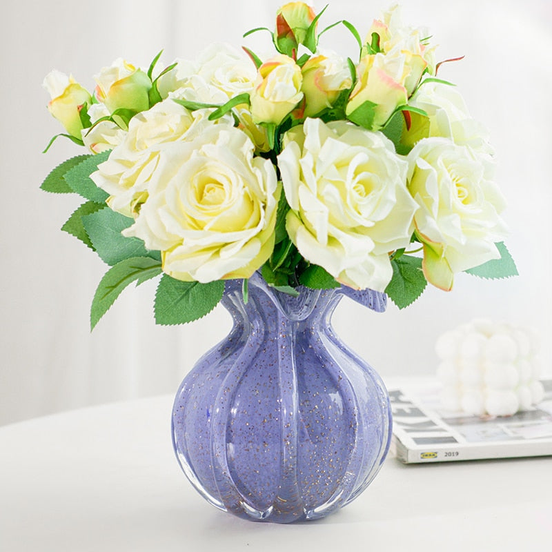 Blown Glass Ruffle Vase