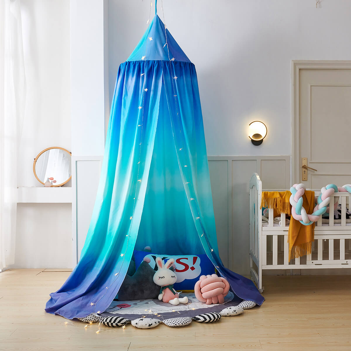 Blue Gradient Kids Bed Canopy — Ombre Dome Canopy