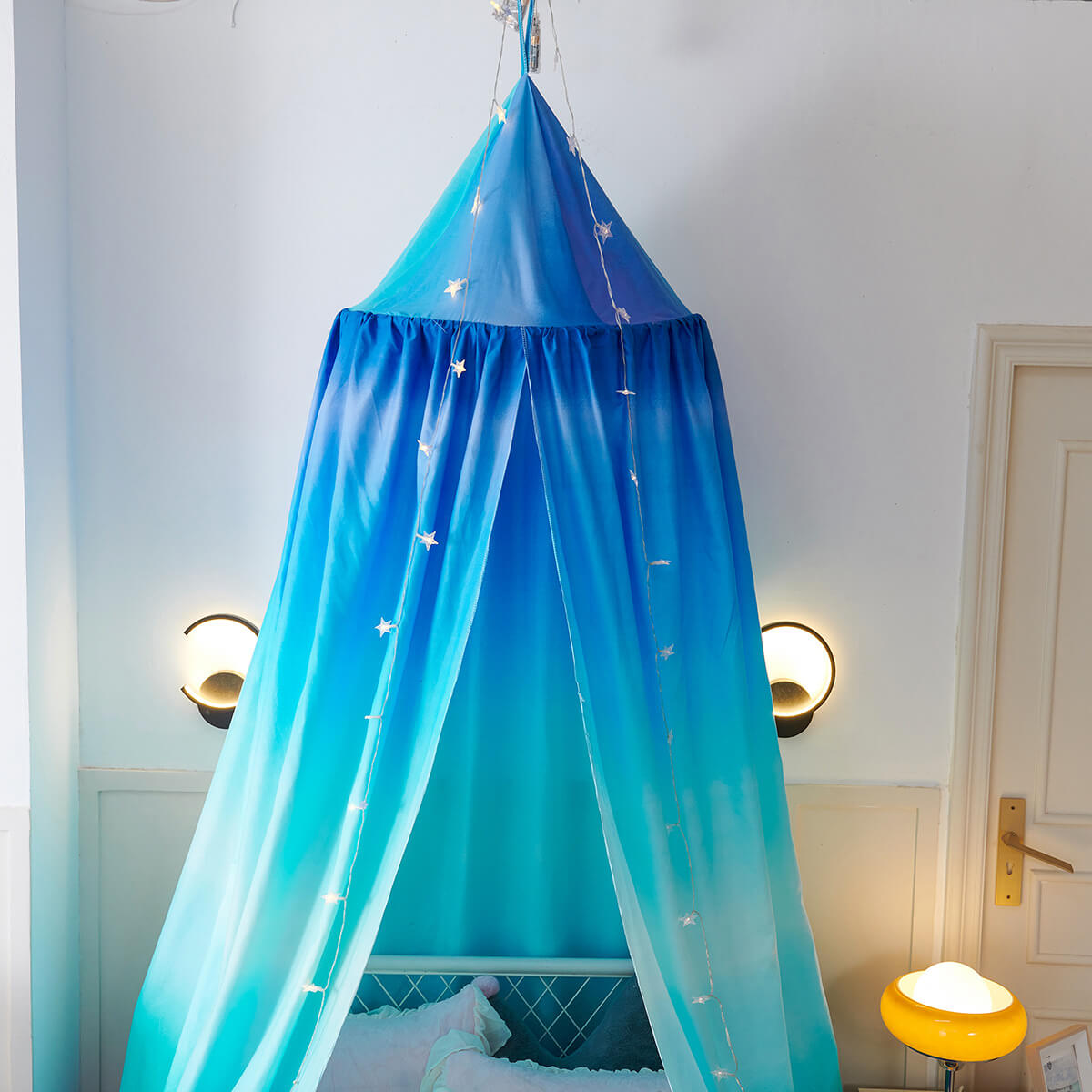 Blue Gradient Kids Bed Canopy — Ombre Dome Canopy