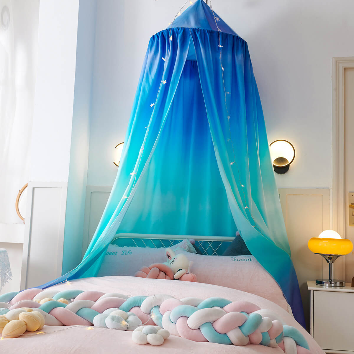 Blue Gradient Kids Bed Canopy — Ombre Dome Canopy