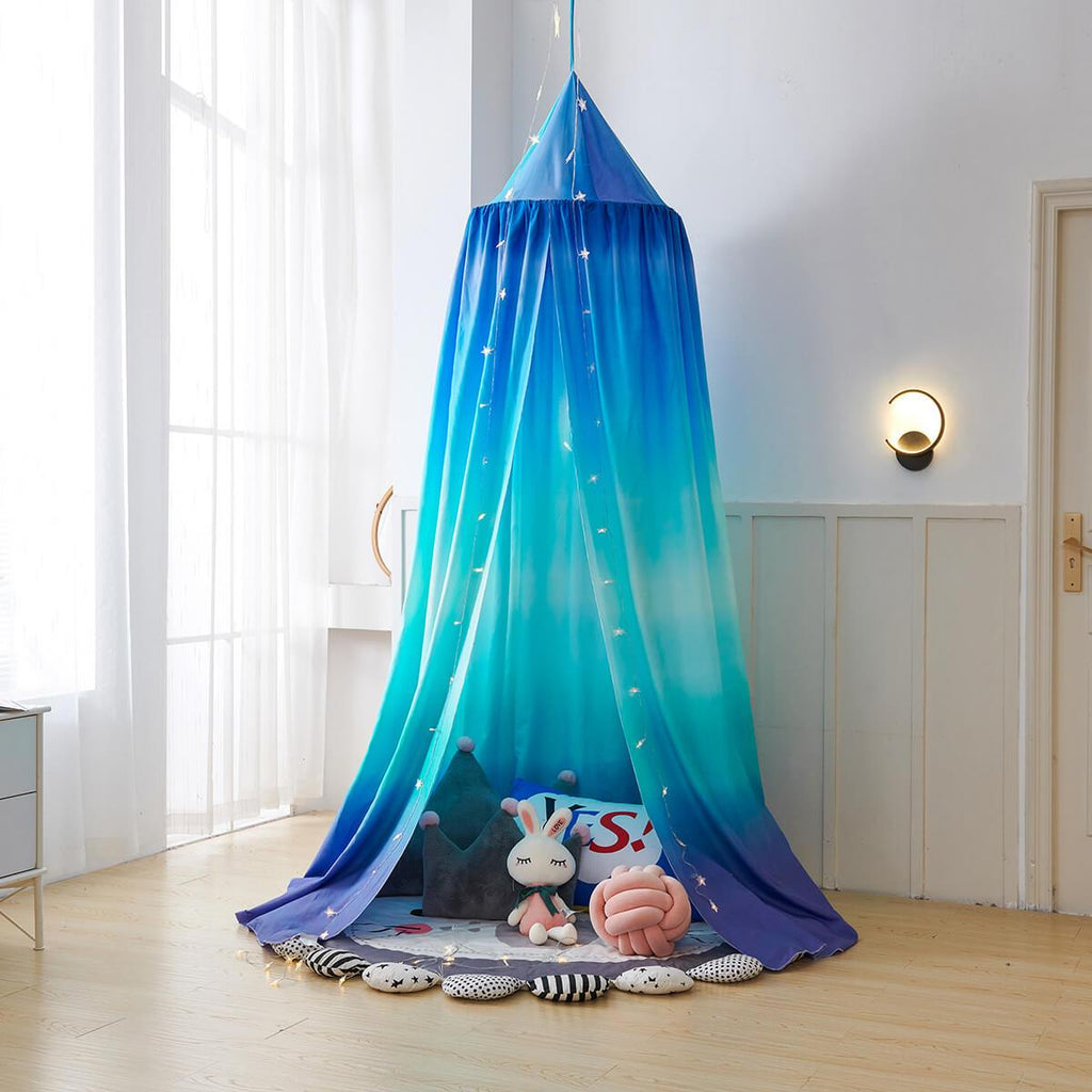 Blue Gradient Kids Bed Canopy — Ombre Dome Canopy