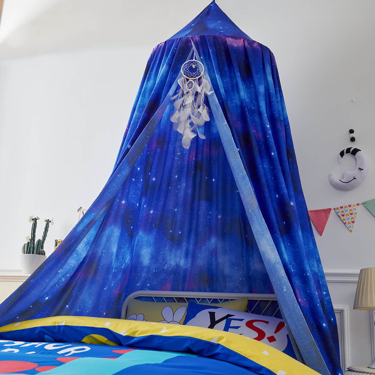 Blue Starry Sky Kids Bed Canopy – Galaxy Design