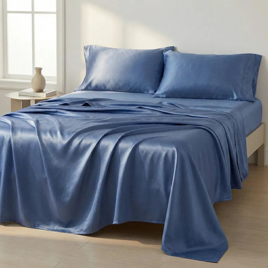 Blue 22 Momme Silk Flat Sheet