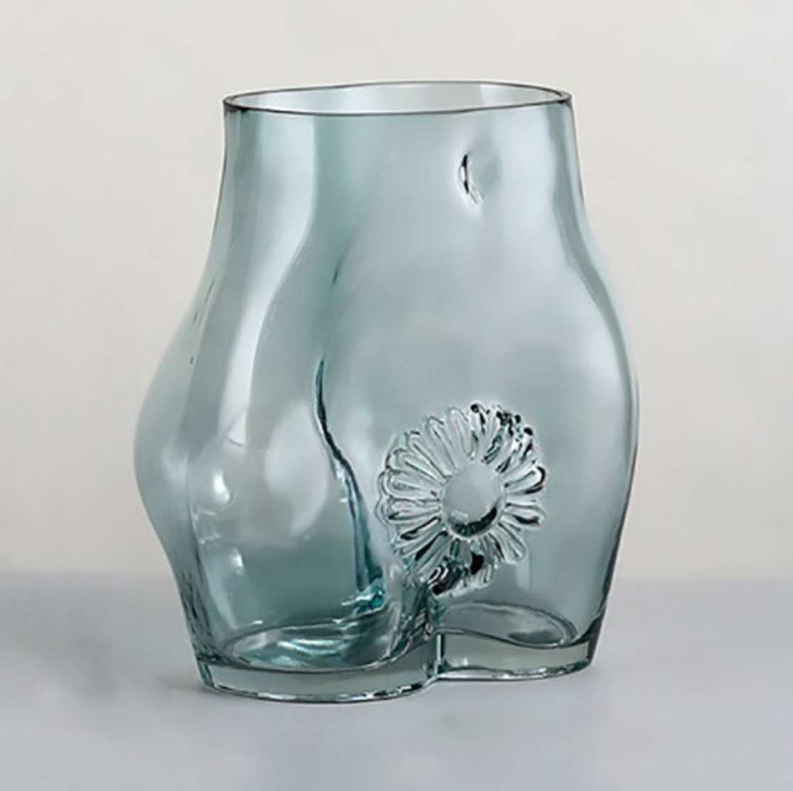 Body Art Glass Vases Light Blue Large