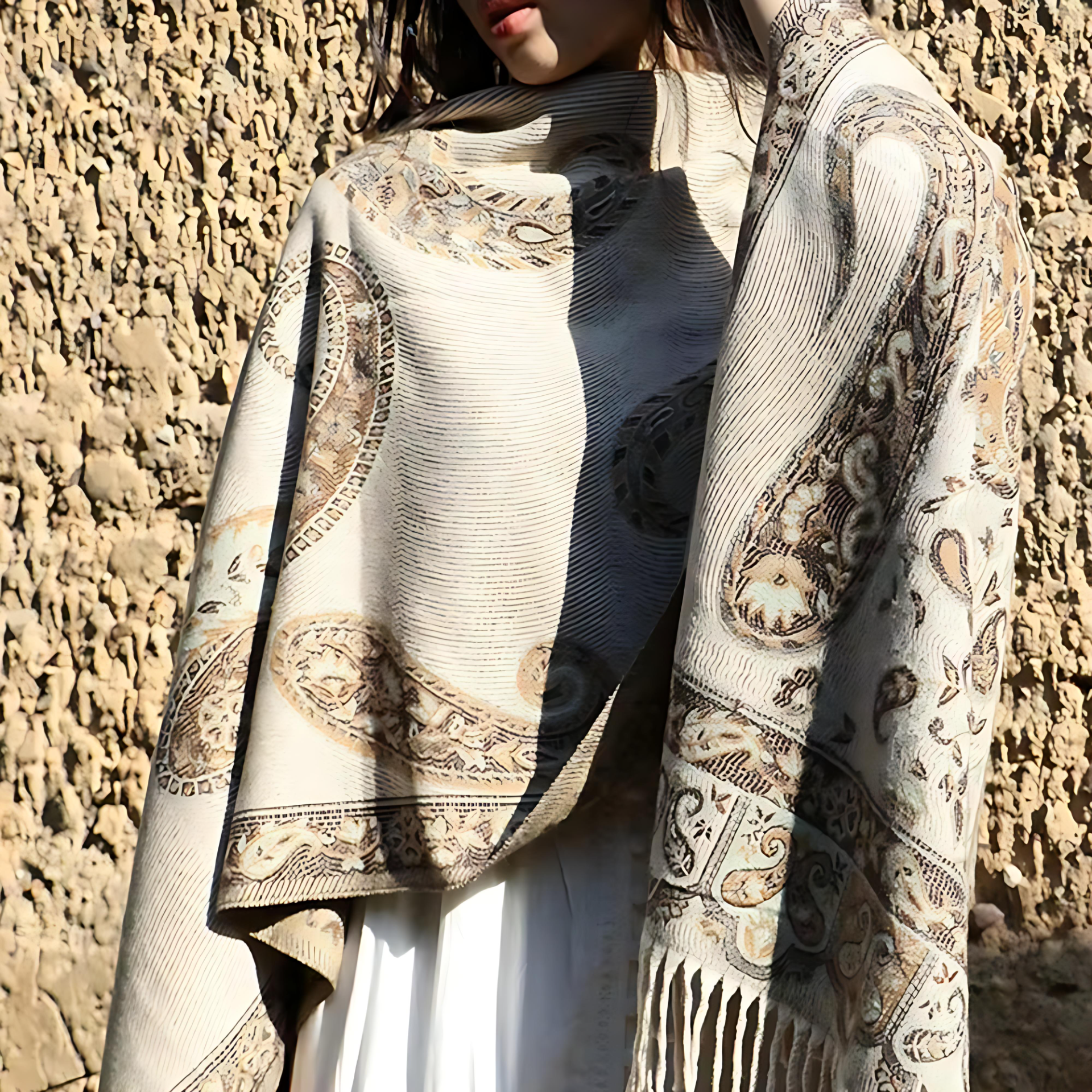 Bohemian Paisley Tassel Winter Shawl Wrap