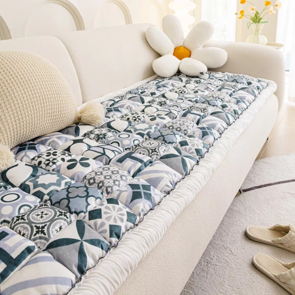 Bohemian Printed Quilted Sofa Cover Fina Serene