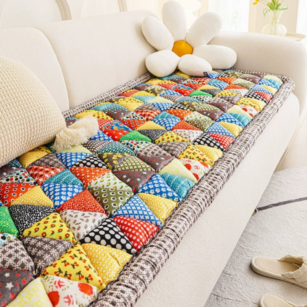 Bohemian Printed Quilted Sofa Cover Mila Patchwork