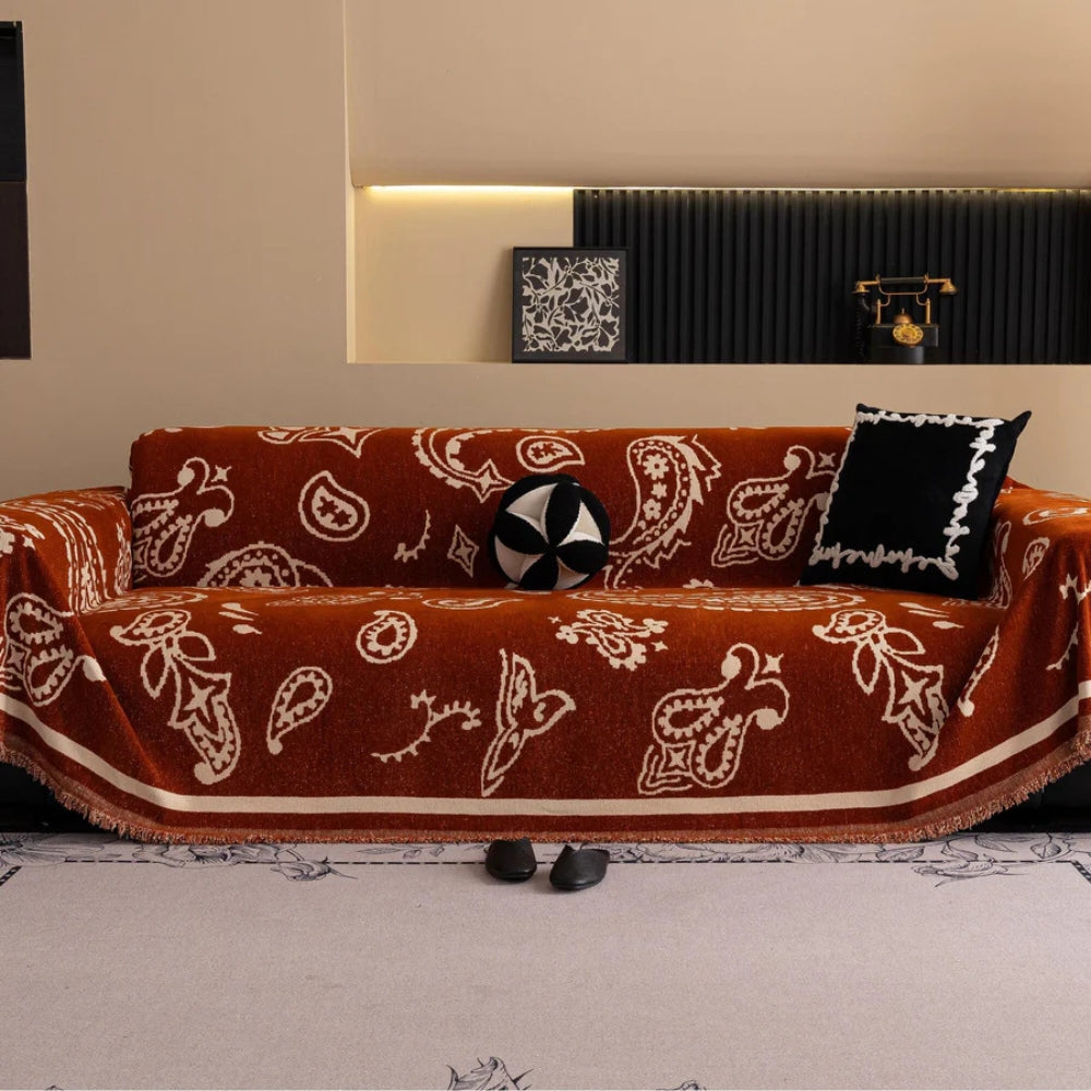 Boho Bloom Soft Sofa Cover Terracotta Bloom