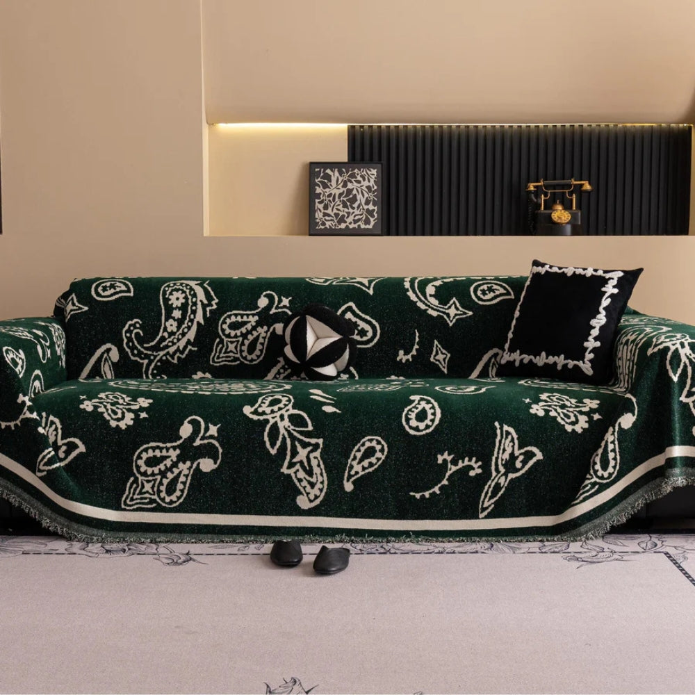 Boho Bloom Soft Sofa Cover Deep Forest Bloom