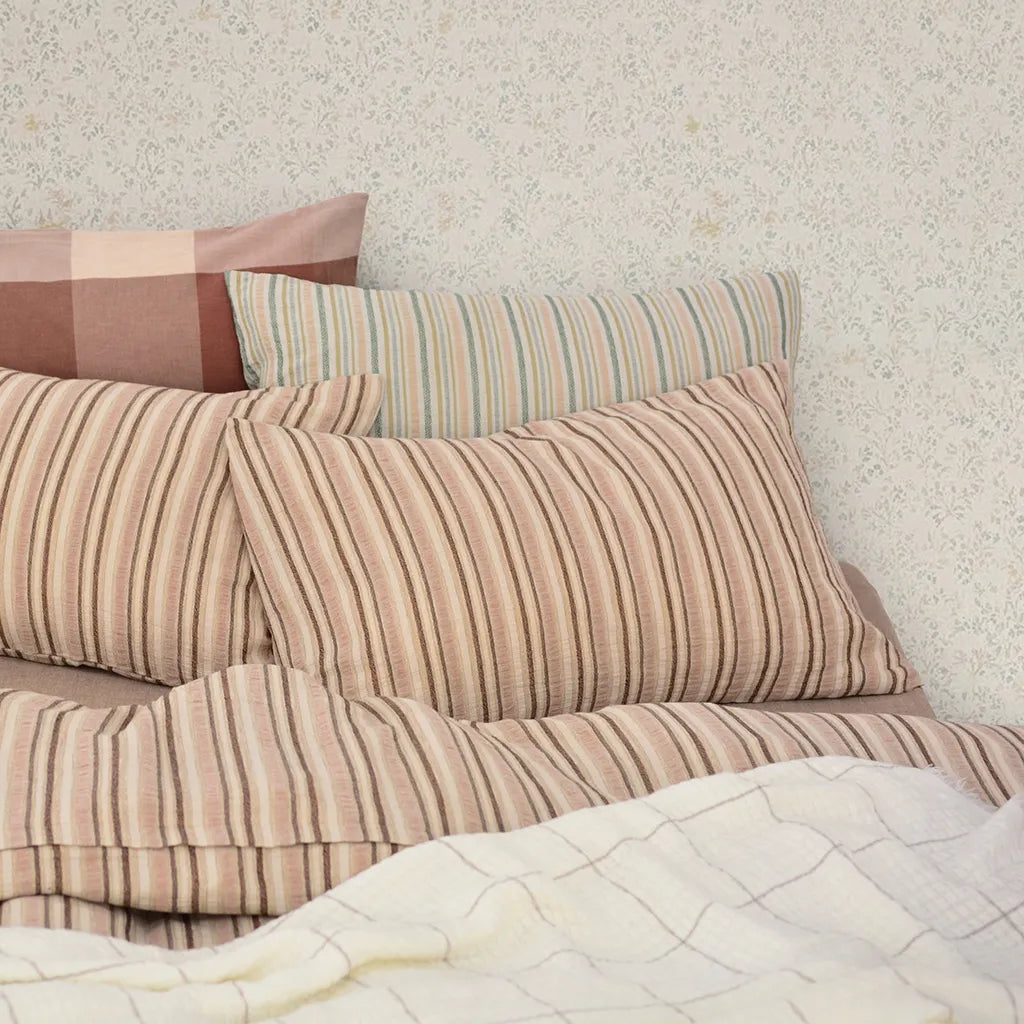 Boho Chic Striped Jacquard Duvet Cover Beige