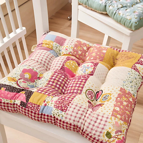Boho Floral Thick Seat Cushions Patchwork Rose