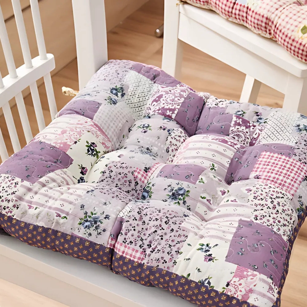 Boho Floral Thick Seat Cushions Lavender Bloom