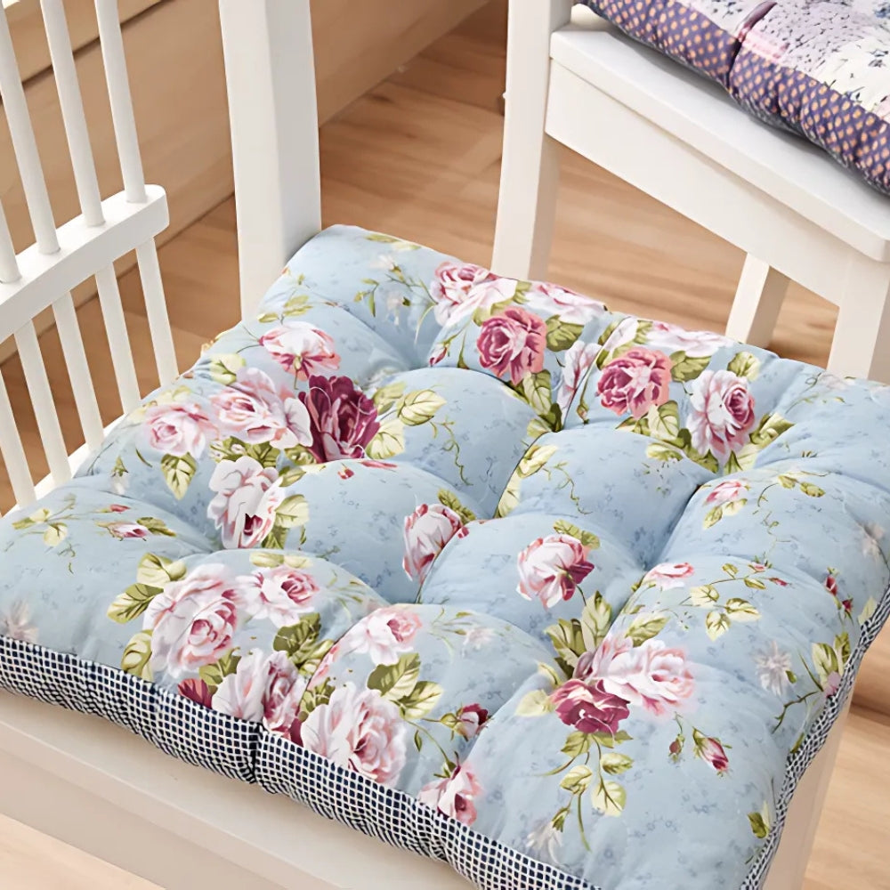 Boho Floral Thick Seat Cushions Rose Garden