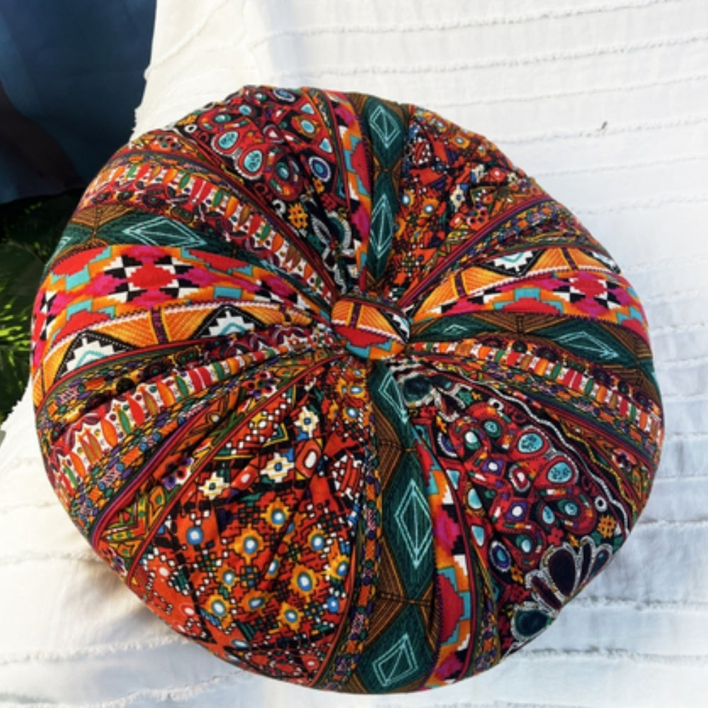 Boho Round Seat Cushion Gypsy Red