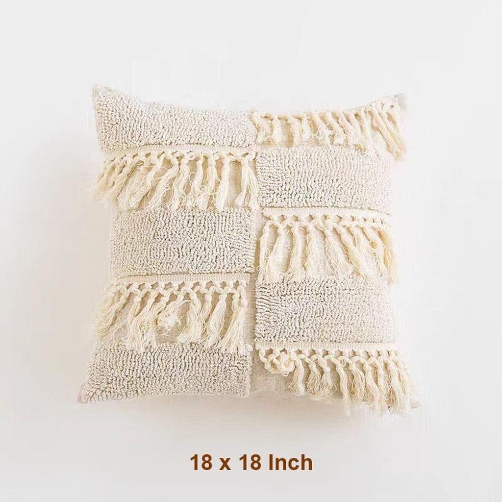 Boho Tufted Cotton Throw Pillow 7