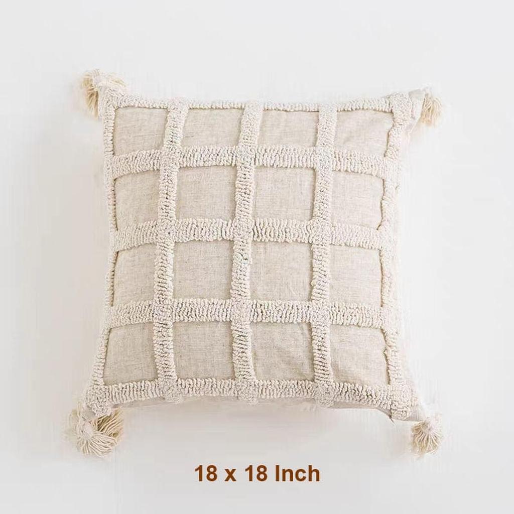 Boho Tufted Cotton Throw Pillow 9