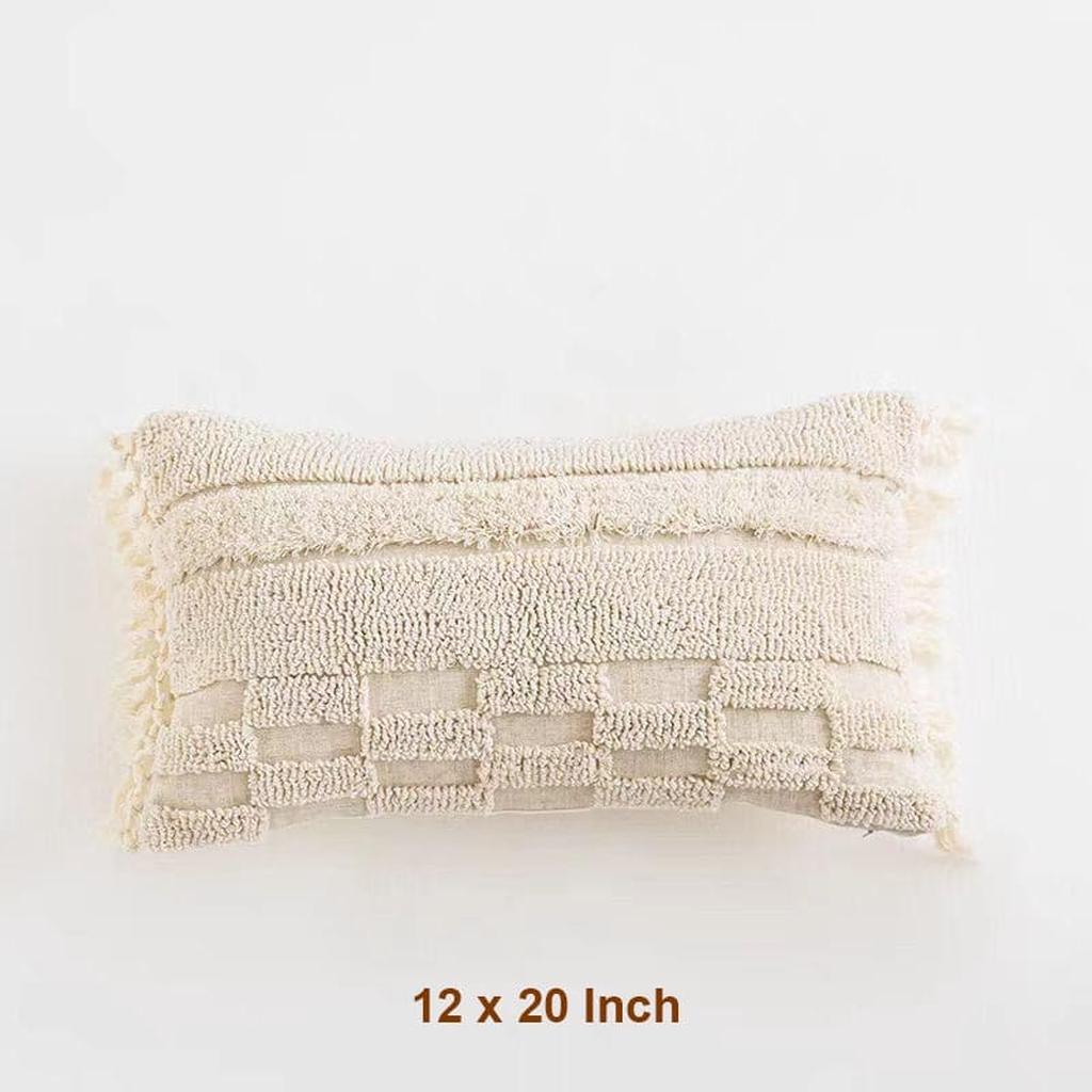 Boho Tufted Cotton Throw Pillow 12