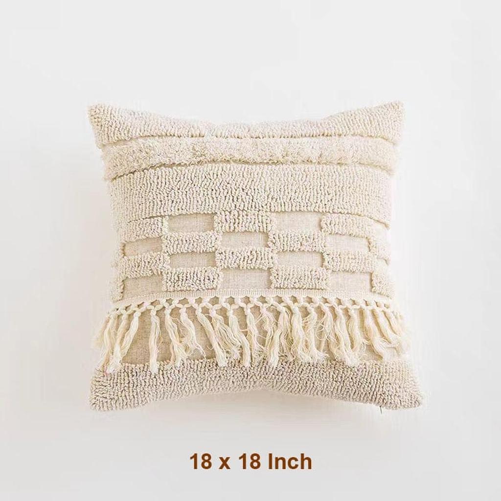 Boho Tufted Cotton Throw Pillow 11