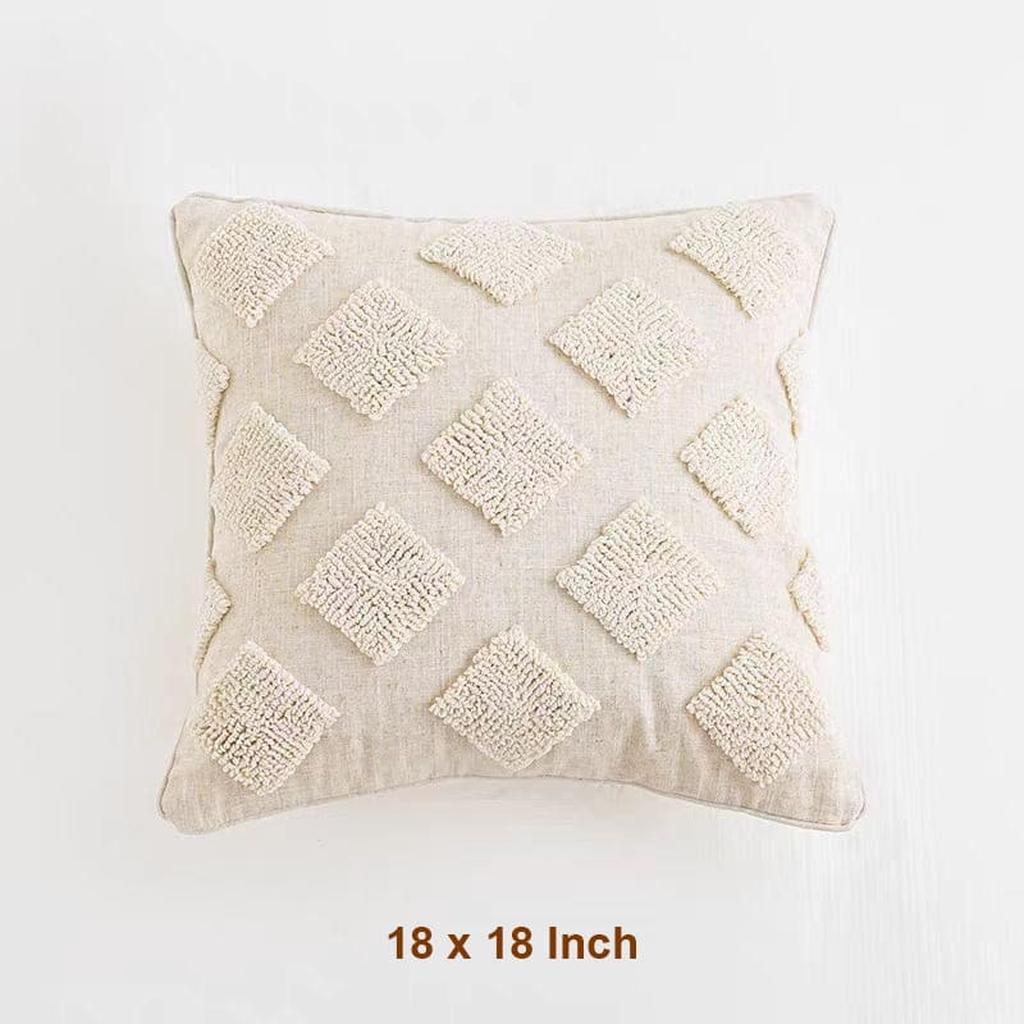Boho Tufted Cotton Throw Pillow 13