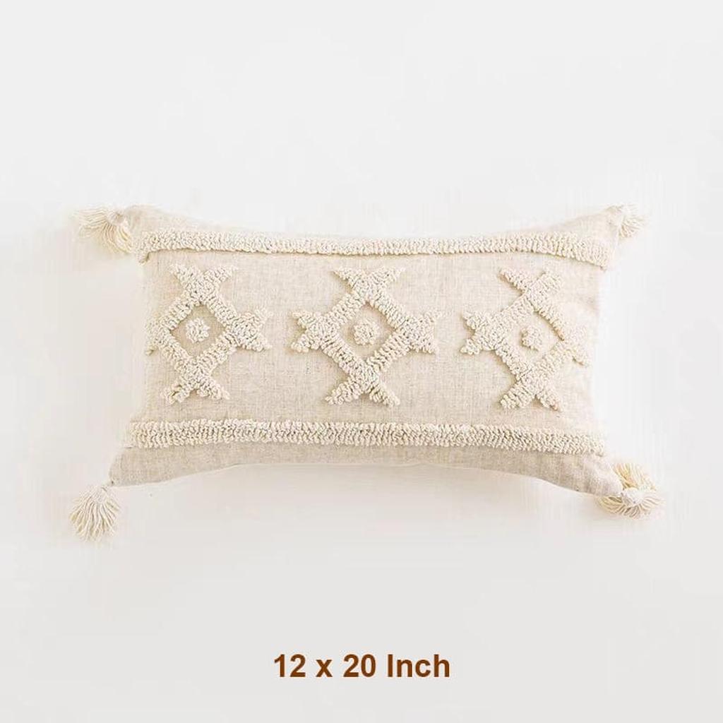 Boho Tufted Cotton Throw Pillow 16