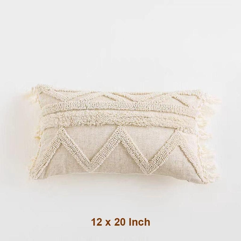 Boho Tufted Cotton Throw Pillow 18