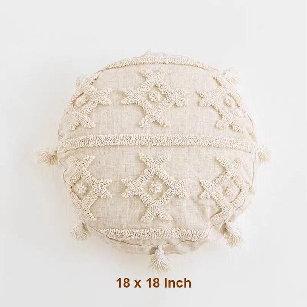 Boho Tufted Cotton Throw Pillow 23