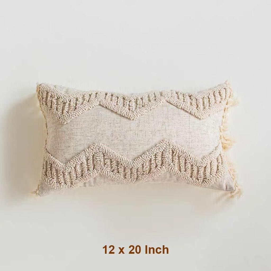 Boho Tufted Cotton Throw Pillow 6