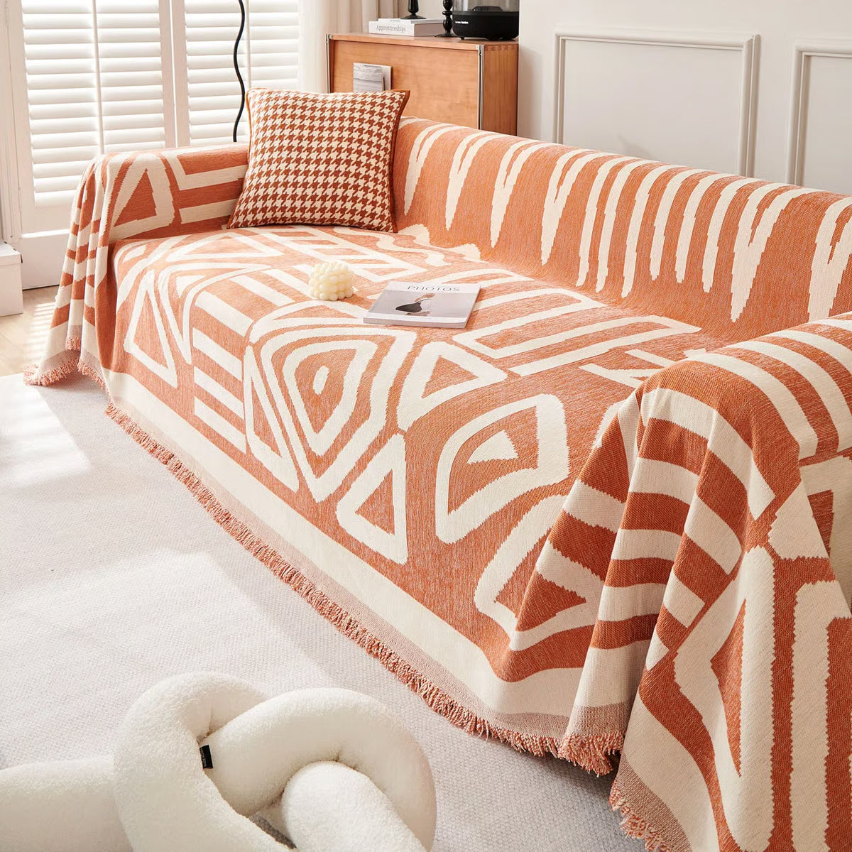 All-Seasons Pet Friendly Couch Cover - Dust-Proof & Anti-Scratch Orange