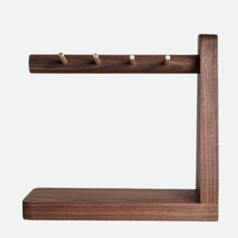 Branched Multi-Key Holder Stand Black Walnut Left