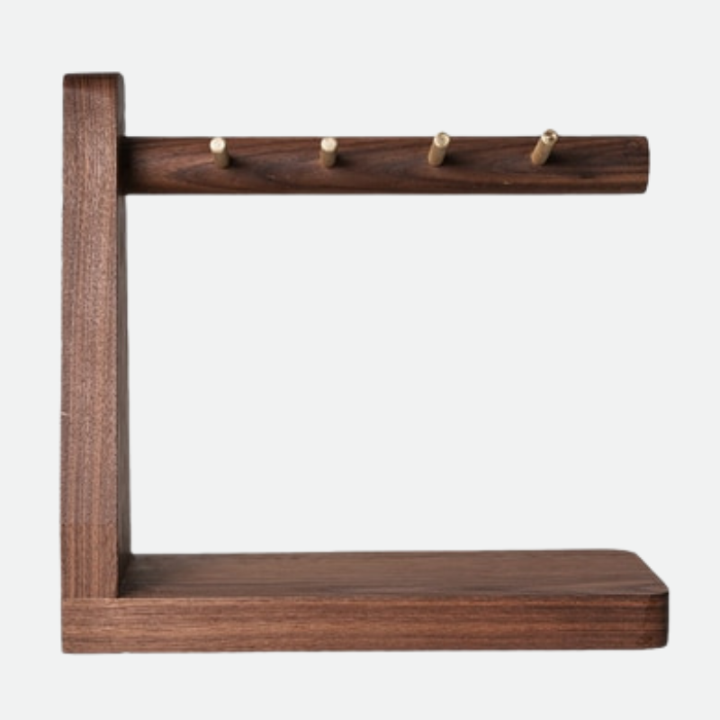 Branched Multi-Key Holder Stand Black Walnut Right
