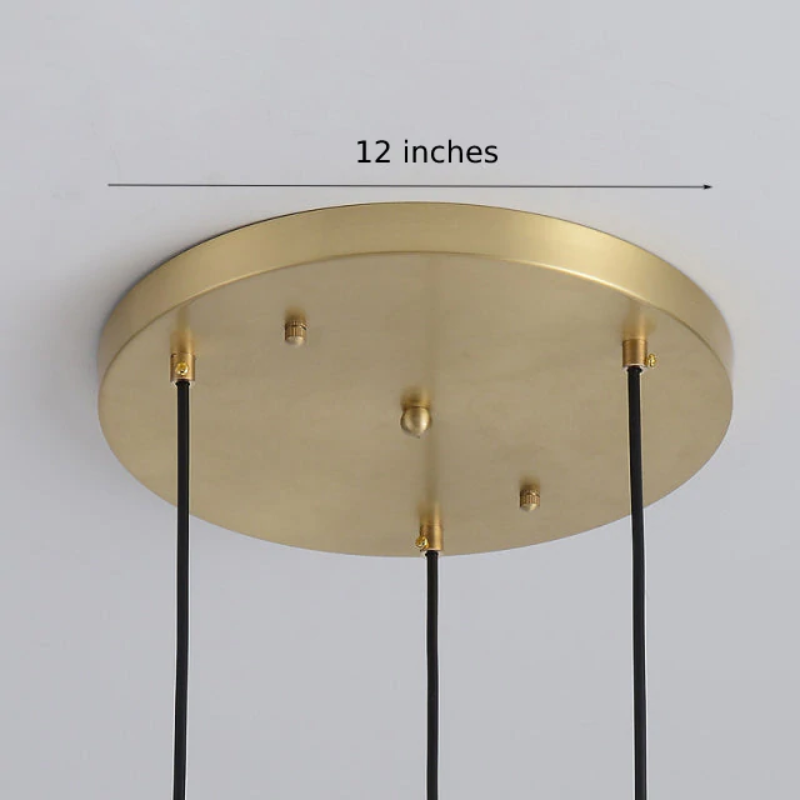 Brass & Glass Sculpted Pendant Lights 12 Inch Multi-Port Canopy