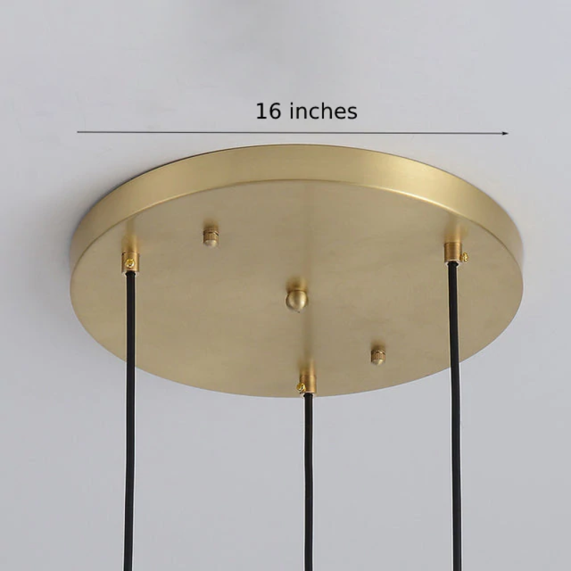 Brass & Glass Sculpted Pendant Lights 16 Inch Multi-Port Canopy