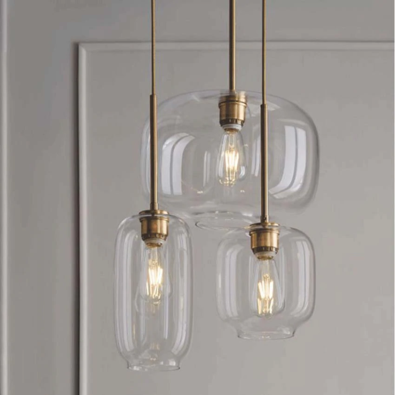 Brass & Glass Sculpted Pendant Lights